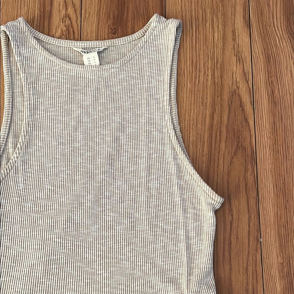 Urban Heritage Tan Ribbed Sleeveless Tank Top